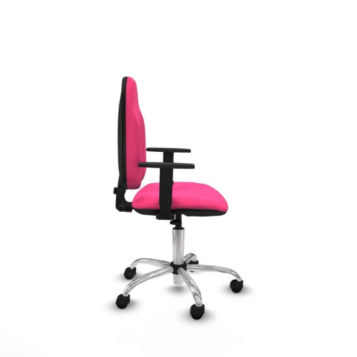 Algarra CP similpiel rosa brazos 1D base cromada ruedas nailon 50mm