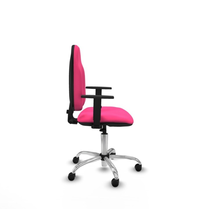 Algarra CP similpiel rosa brazos 1D base cromada ruedas engomadas 50mm