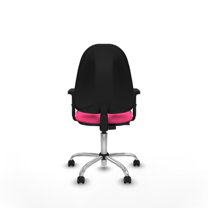 Algarra CP similpiel rosa brazos 2D base cromada ruedas engomadas 50mm