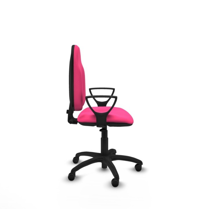 Algarra CP similpiel rosa brazos fijos base poliamida ruedas autofrenantes 50mm