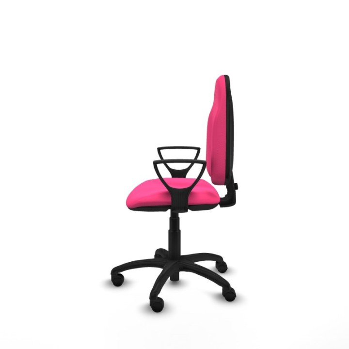 Algarra CP similpiel rosa brazos fijos base poliamida ruedas nailon 50mm