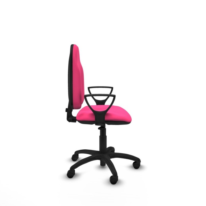 Algarra CP similpiel rosa brazos fijos base poliamida ruedas nailon 50mm