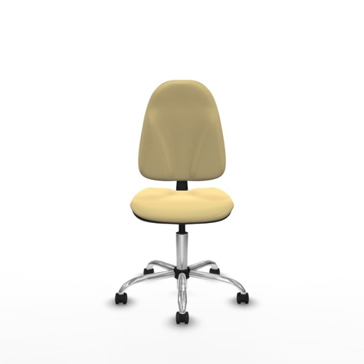 Algarra CP similpiel crema  base cromada ruedas autofrenantes 50mm