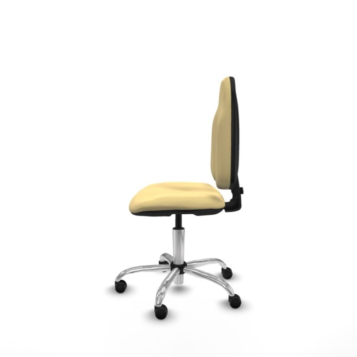 Algarra CP similpiel crema  base cromada ruedas autofrenantes 50mm