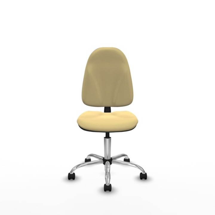 Algarra CP similpiel crema  base cromada ruedas nailon 50mm