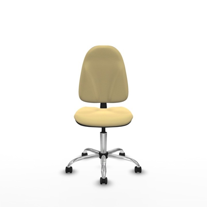 Algarra CP similpiel crema  base cromada ruedas engomadas 50mm