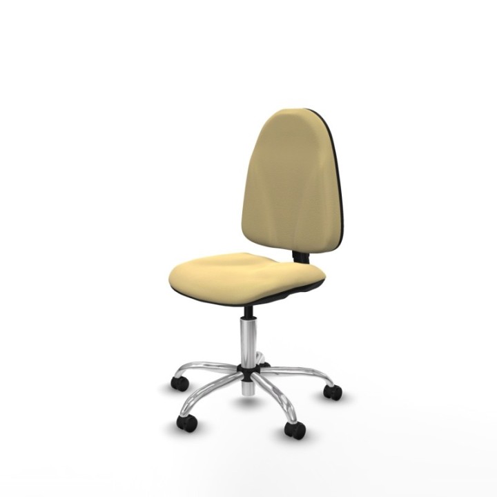 Algarra CP similpiel crema  base cromada ruedas engomadas 50mm