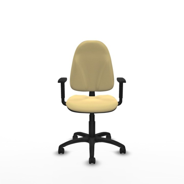 Algarra CP similpiel crema brazos 1D base poliamida ruedas autofrenantes 50mm