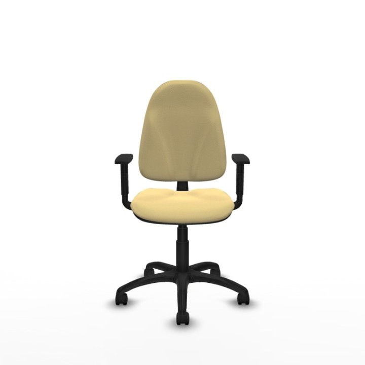 Algarra CP similpiel crema brazos 1D base poliamida ruedas nailon 50mm