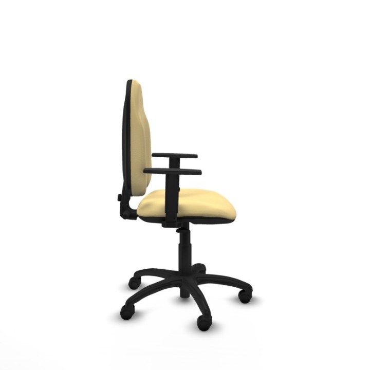 Algarra CP similpiel crema brazos 1D base poliamida ruedas nailon 50mm