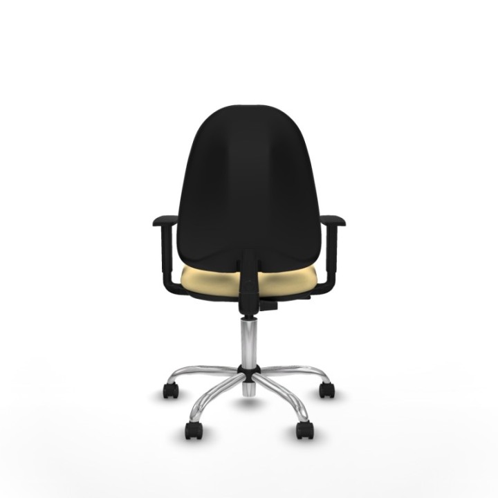 Algarra CP similpiel crema brazos 1D base cromada ruedas engomadas 50mm