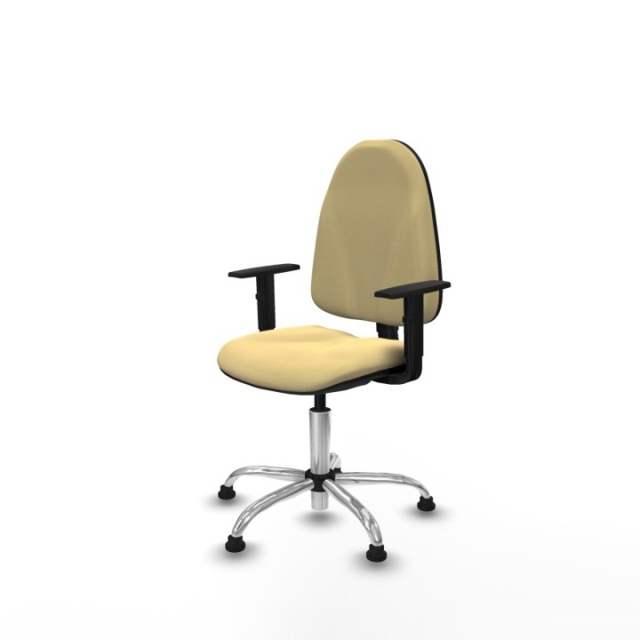 Algarra CP similpiel crema brazos 1D base cromada topes