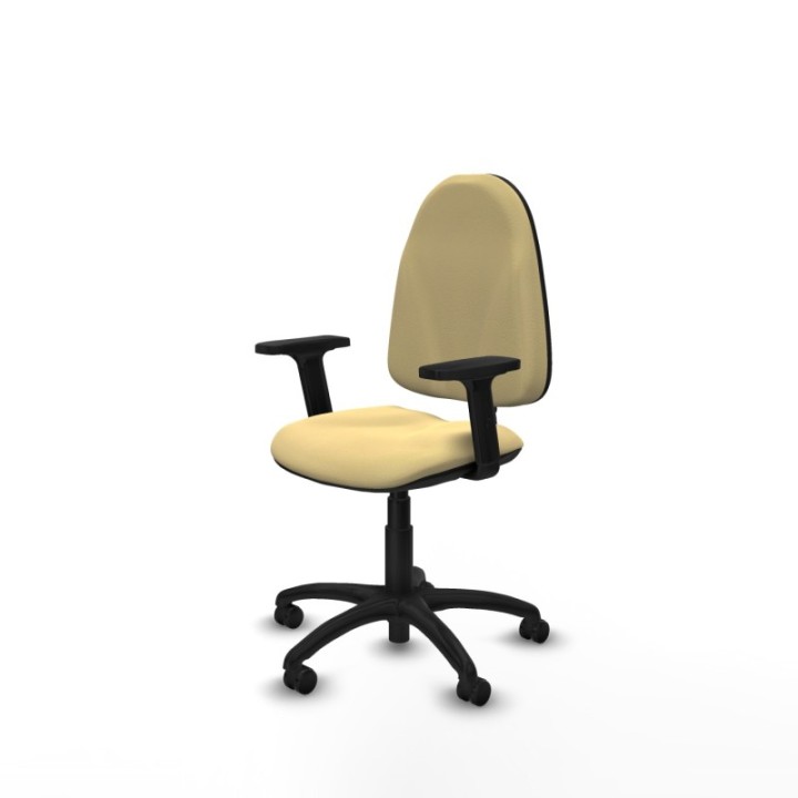 Algarra CP similpiel crema brazos 2D base poliamida ruedas engomadas 50mm