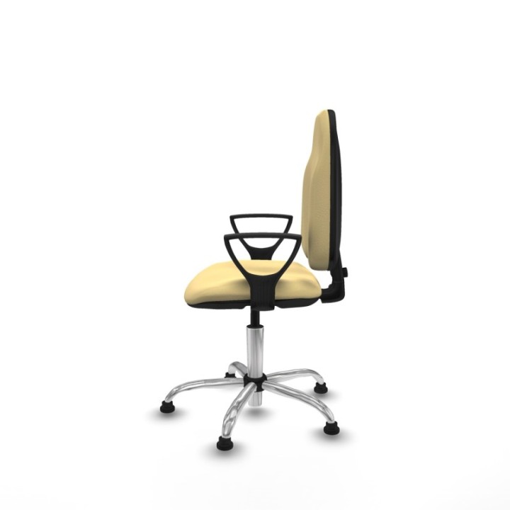 Algarra CP similpiel crema brazos fijos base cromada topes