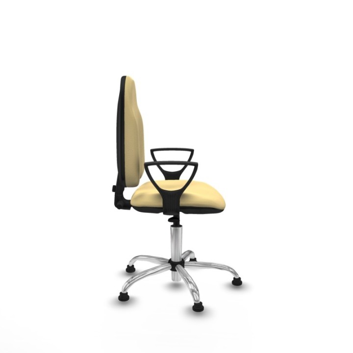 Algarra CP similpiel crema brazos fijos base cromada topes