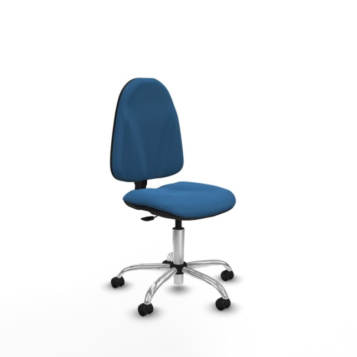 Algarra CP similpiel azul claro  base cromada ruedas autofrenantes 50mm