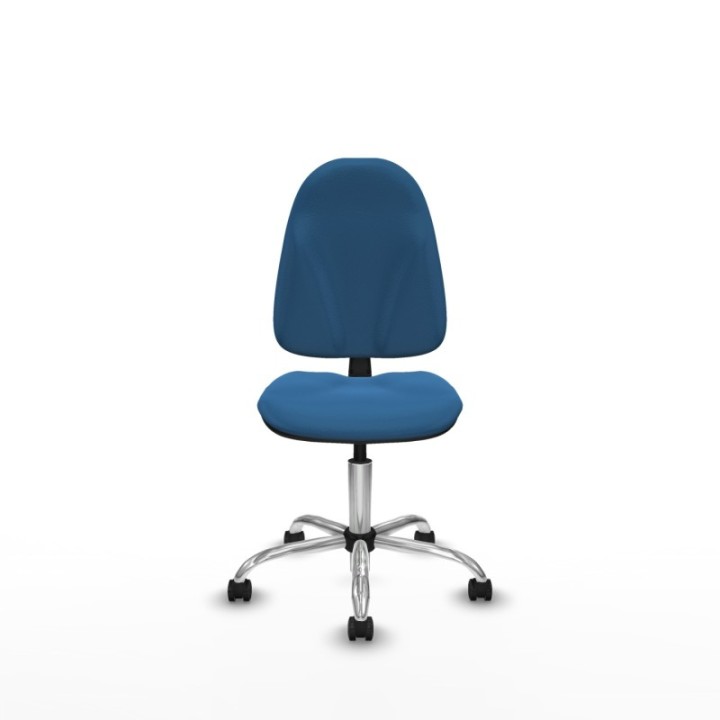 Algarra CP similpiel azul claro  base cromada ruedas autofrenantes 50mm