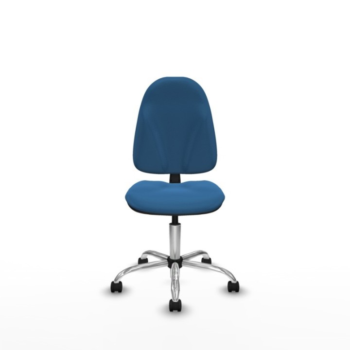 Algarra CP similpiel azul claro  base cromada ruedas nailon 50mm