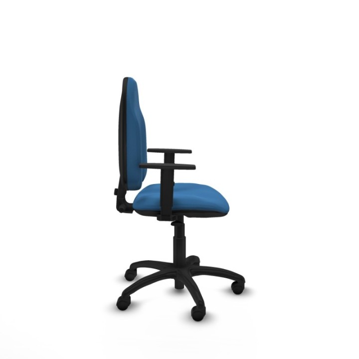 Algarra CP similpiel azul claro brazos 1D base poliamida ruedas nailon 50mm