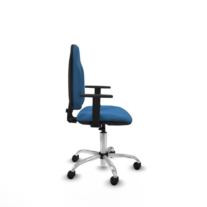 Algarra CP similpiel azul claro brazos 1D base cromada ruedas nailon 50mm