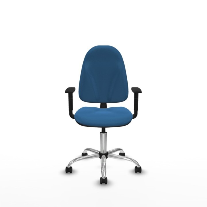 Algarra CP similpiel azul claro brazos 1D base cromada ruedas engomadas 50mm