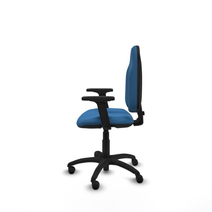 Algarra CP similpiel azul claro brazos 2D base poliamida ruedas autofrenantes 50mm