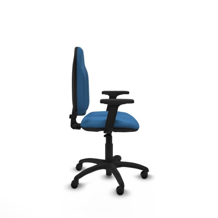 Algarra CP similpiel azul claro brazos 2D base poliamida ruedas autofrenantes 50mm