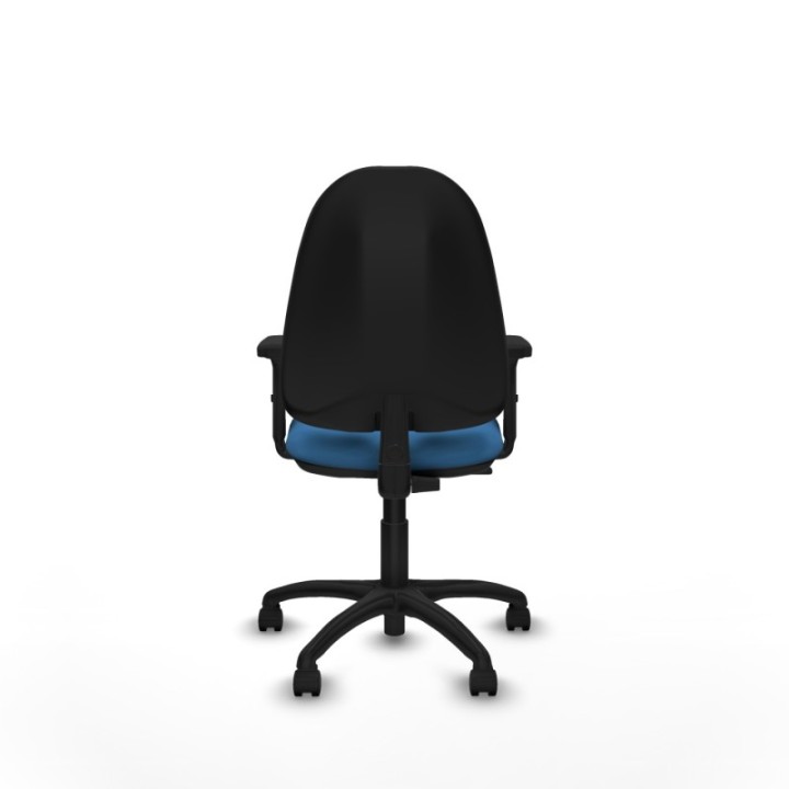 Algarra CP similpiel azul claro brazos 2D base poliamida ruedas nailon 50mm