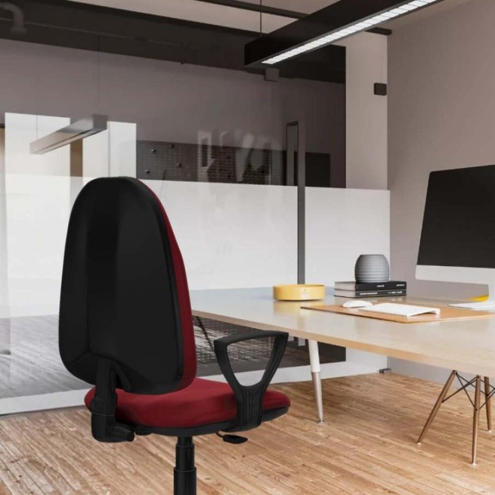 Algarra CP similpiel azul claro brazos fijos base poliamida ruedas autofrenantes 50mm