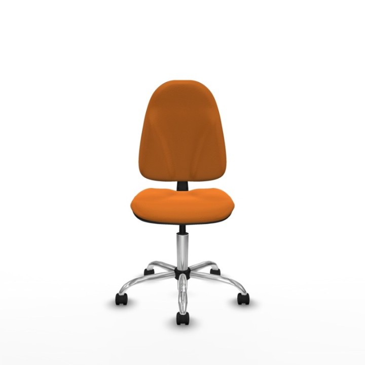 Algarra CP similpiel naranja  base cromada ruedas nailon 50mm