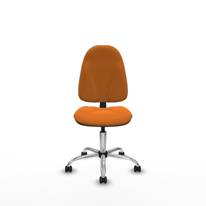 Algarra CP similpiel naranja  base cromada ruedas engomadas 50mm