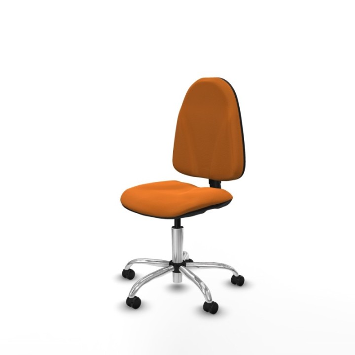 Algarra CP similpiel naranja  base cromada ruedas engomadas 50mm