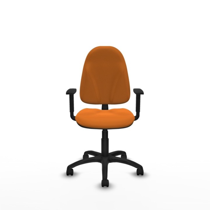 Algarra CP similpiel naranja brazos 1D base poliamida ruedas nailon 50mm