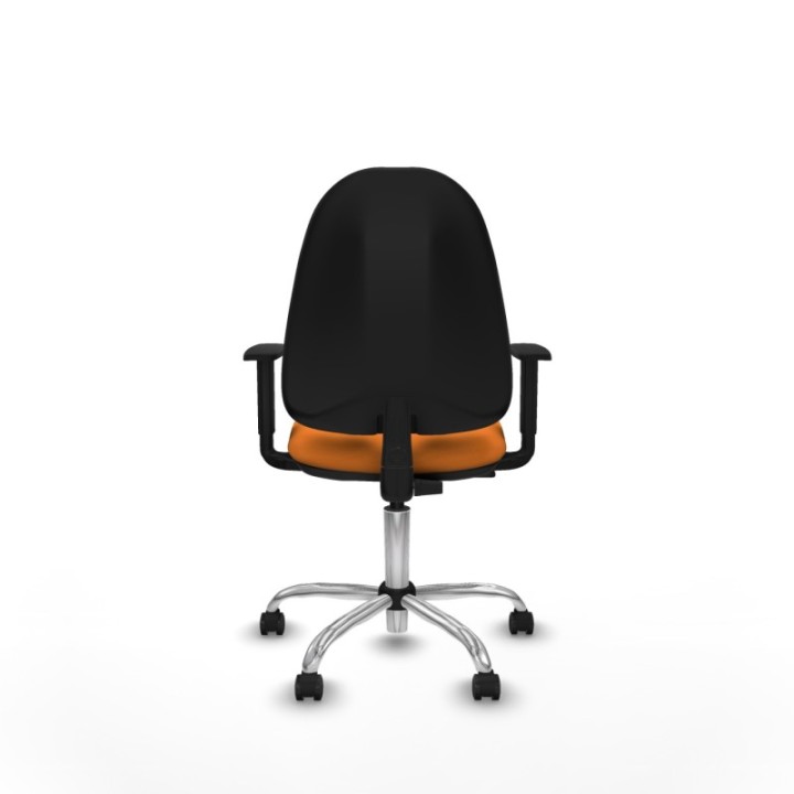 Algarra CP similpiel naranja brazos 1D base cromada ruedas engomadas 50mm