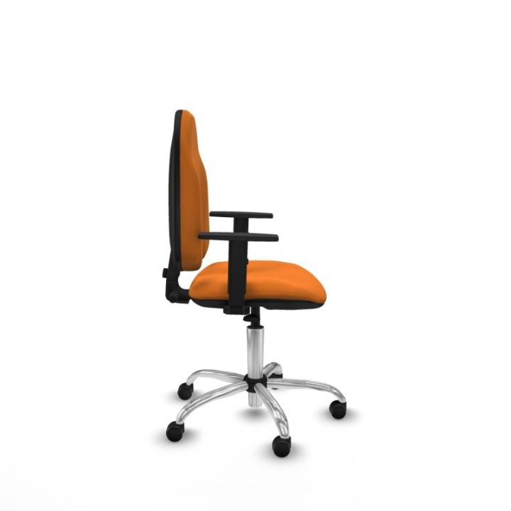 Algarra CP similpiel naranja brazos 1D base cromada ruedas engomadas 50mm