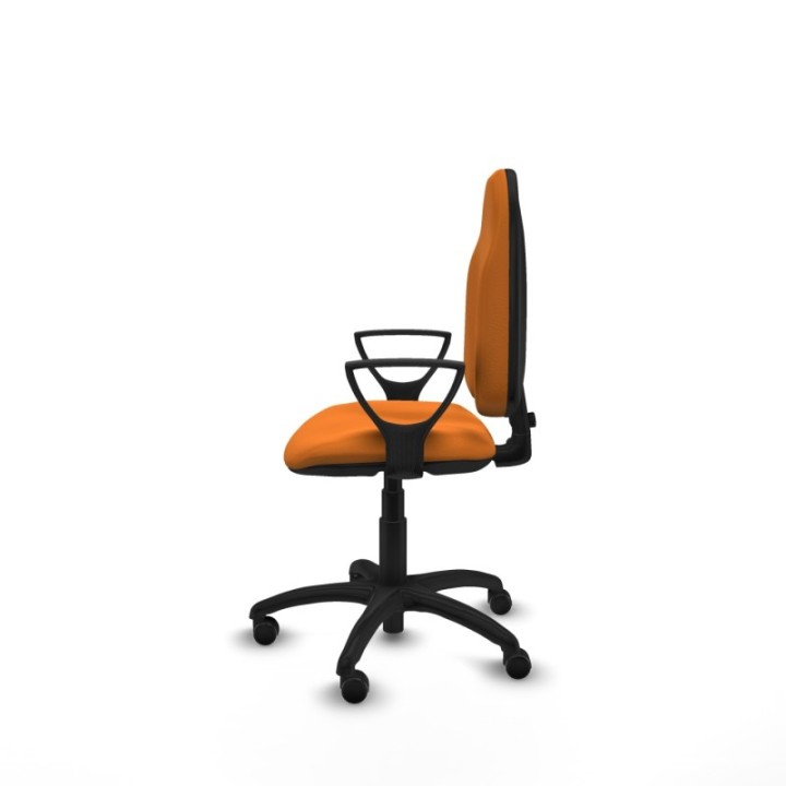 Algarra CP similpiel naranja brazos fijos base poliamida ruedas autofrenantes 50mm