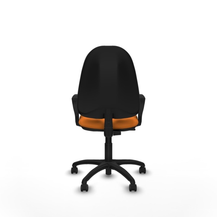 Algarra CP similpiel naranja brazos fijos base poliamida ruedas autofrenantes 50mm