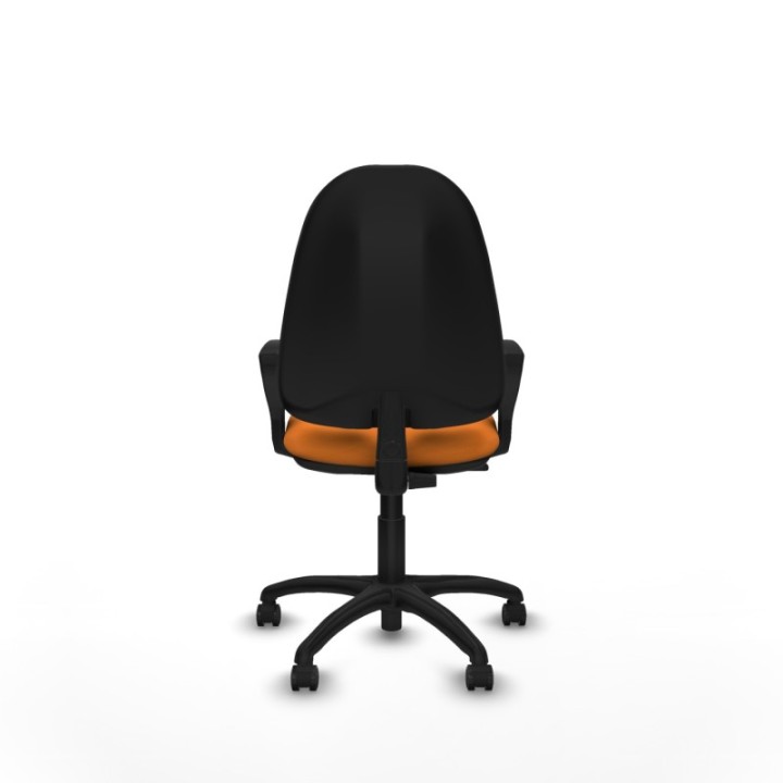 Algarra CP similpiel naranja brazos fijos base poliamida ruedas engomadas 50mm