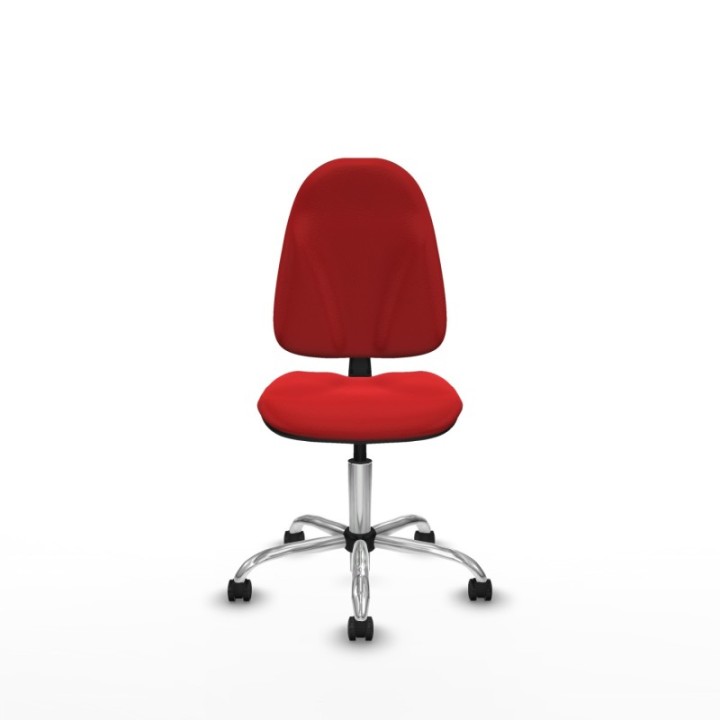 Algarra CP similpiel rojo  base cromada ruedas autofrenantes 50mm