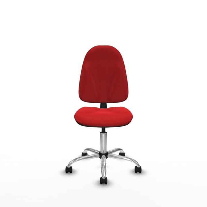 Algarra CP similpiel rojo  base cromada ruedas nailon 50mm