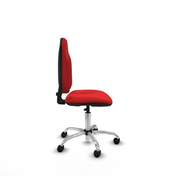 Algarra CP similpiel rojo  base cromada ruedas nailon 50mm