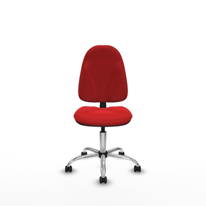 Algarra CP similpiel rojo  base cromada ruedas engomadas 50mm