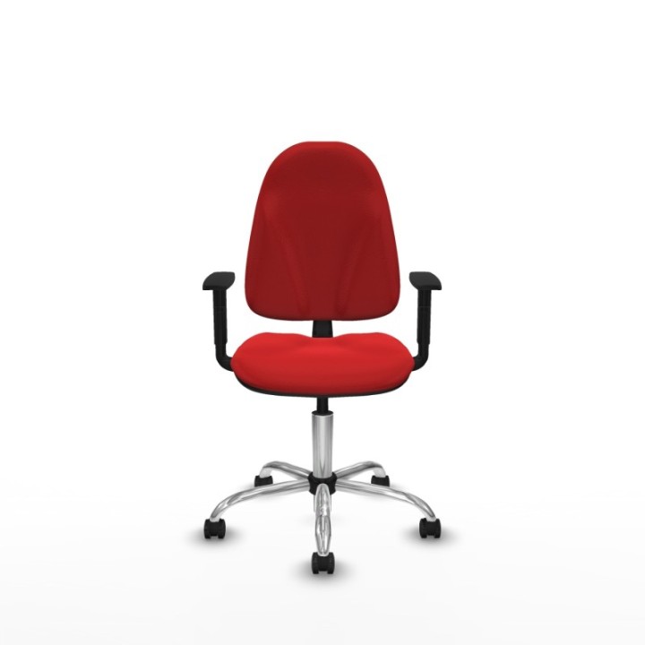 Algarra CP similpiel rojo brazos 1D base cromada ruedas engomadas 50mm