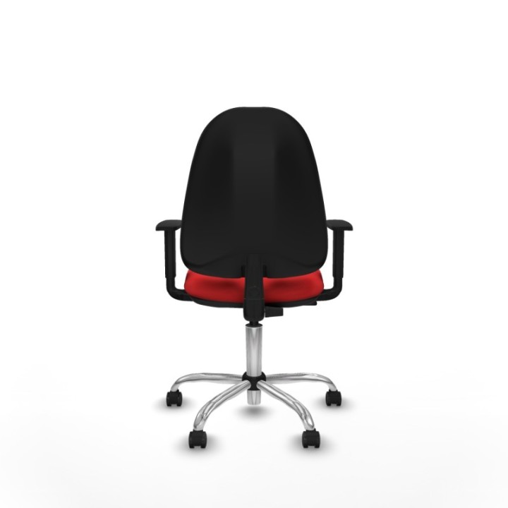 Algarra CP similpiel rojo brazos 1D base cromada ruedas engomadas 50mm