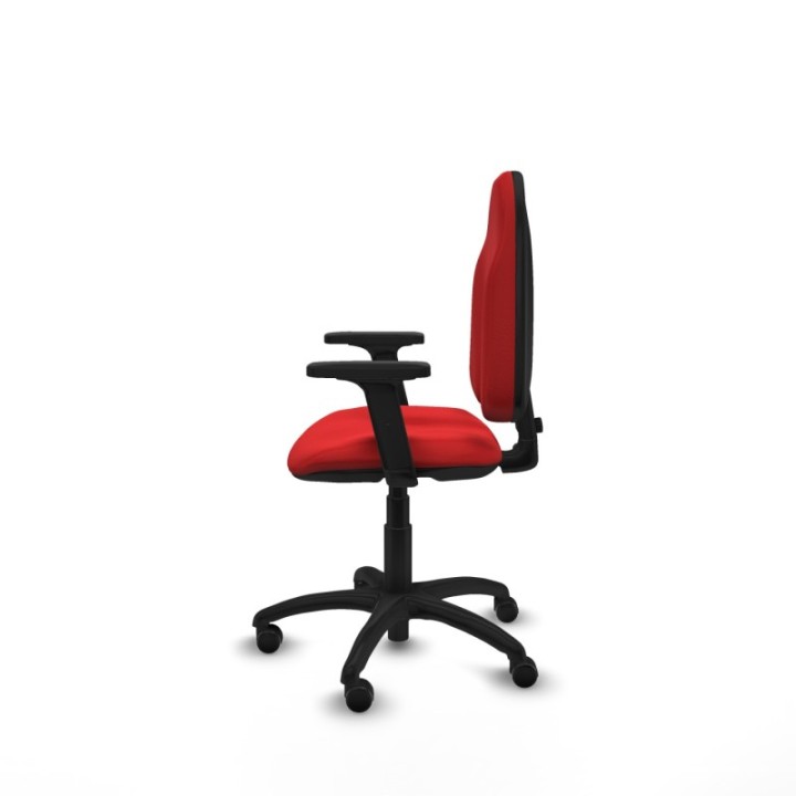 Algarra CP similpiel rojo brazos 2D base poliamida ruedas autofrenantes 50mm