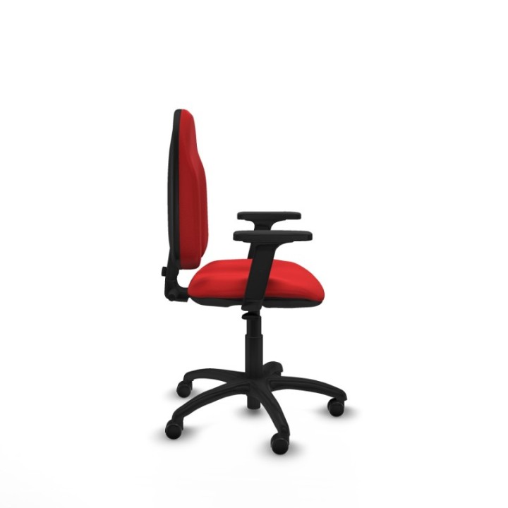 Algarra CP similpiel rojo brazos 2D base poliamida ruedas autofrenantes 50mm