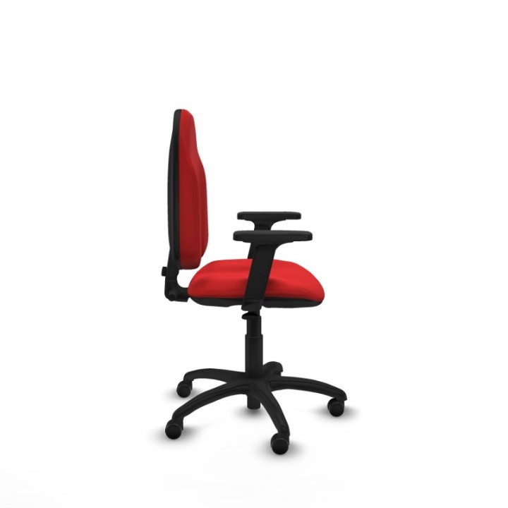 Algarra CP similpiel rojo brazos 2D base poliamida ruedas engomadas 50mm