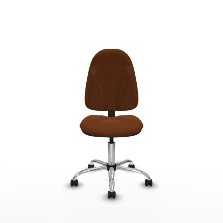 Algarra CP similpiel marrón  base cromada ruedas autofrenantes 50mm