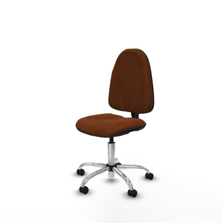 Algarra CP similpiel marrón  base cromada ruedas autofrenantes 50mm