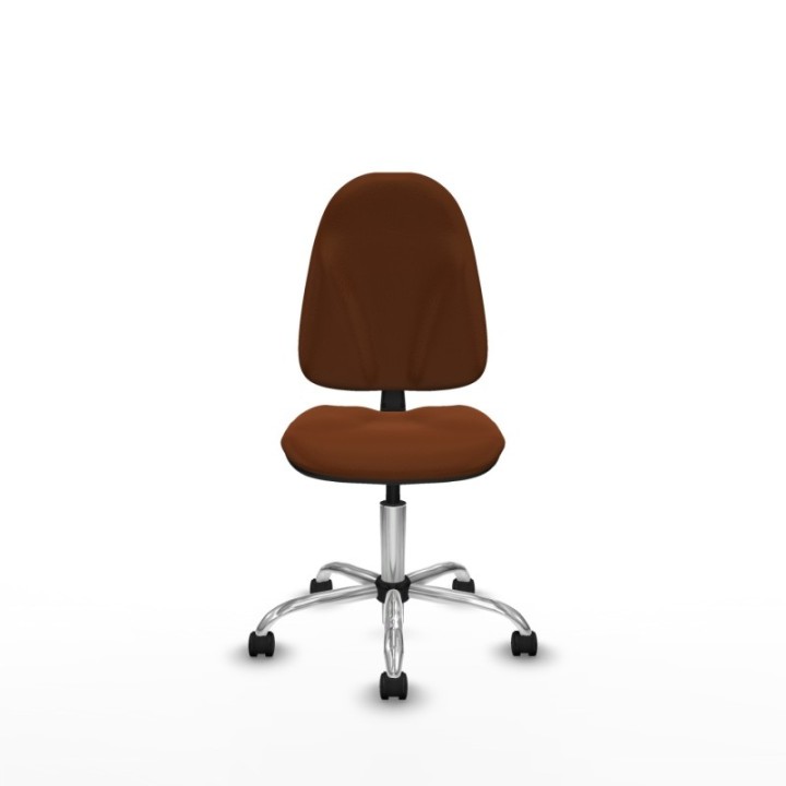 Algarra CP similpiel marrón  base cromada ruedas nailon 50mm